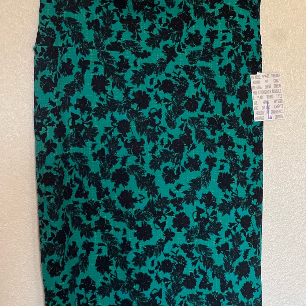 Floral Green and Black Women's Skirt